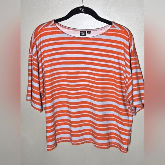 Womens Marimekko 100% Cotton Striped Elevated Basic Sustainable Top, Size Medium - Picture 1 of 3